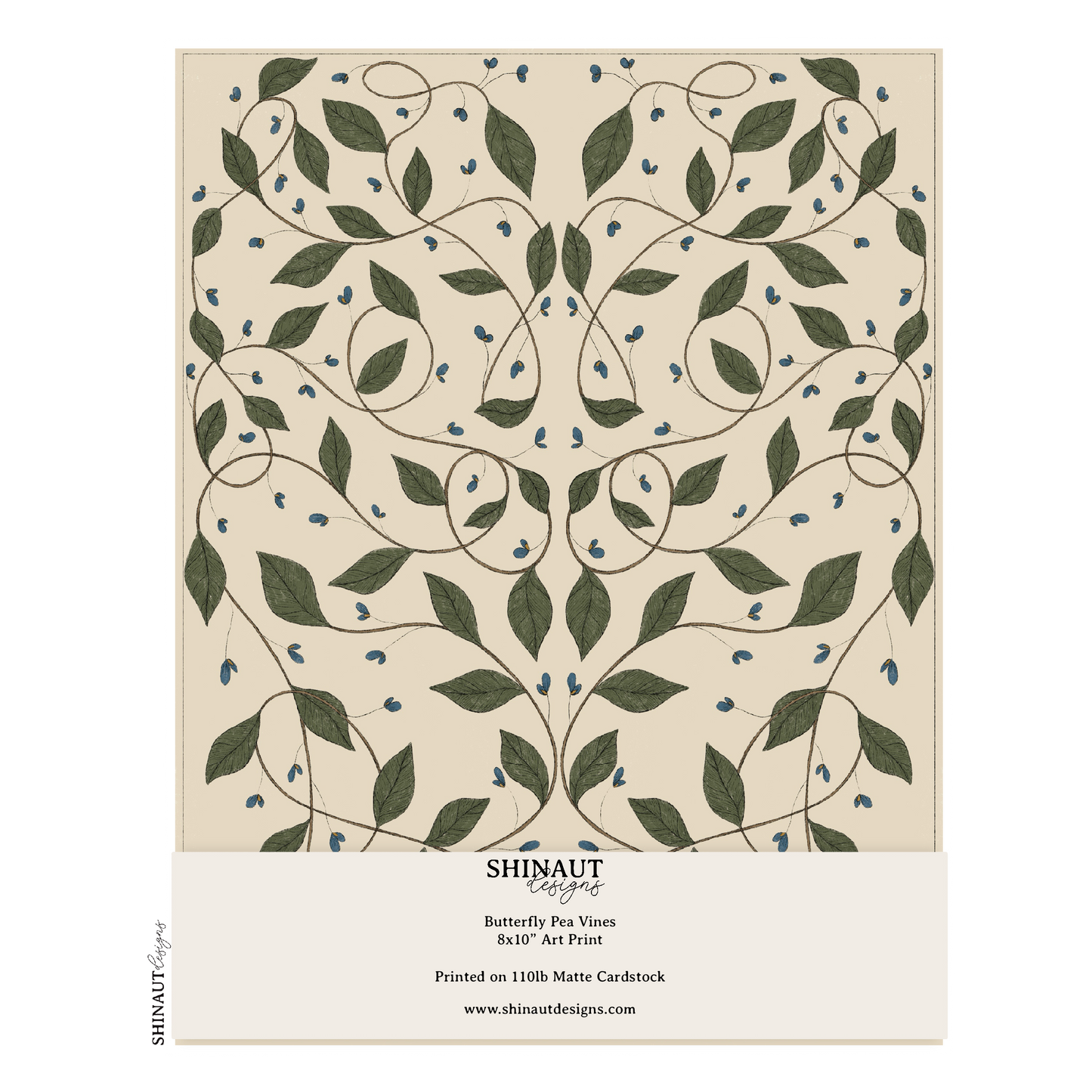 Butterfly Pea Vines Art Print packaging