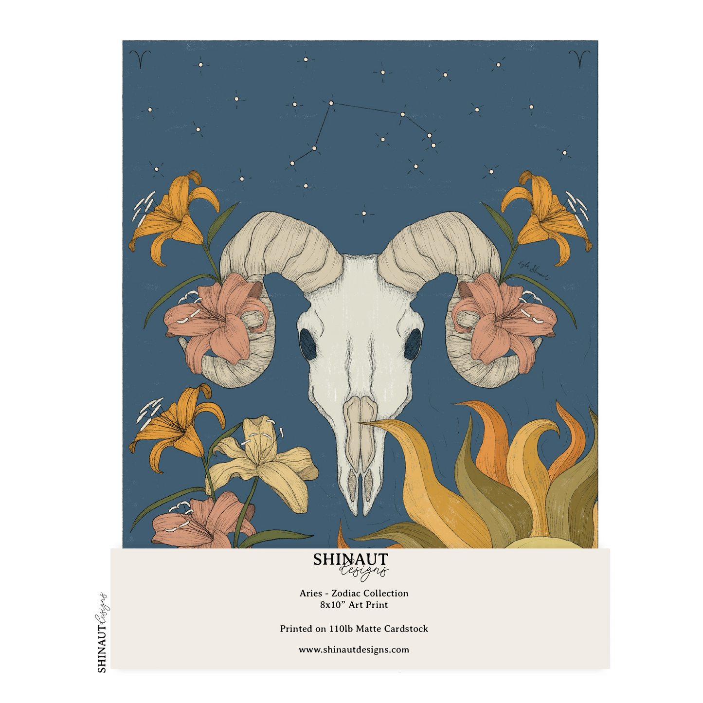 aries zodiac art print packaging