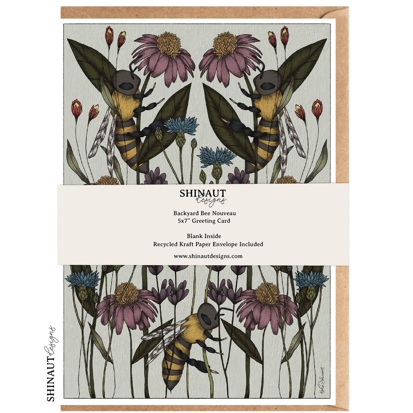 backyard bee garden nouveau greeting card packaging