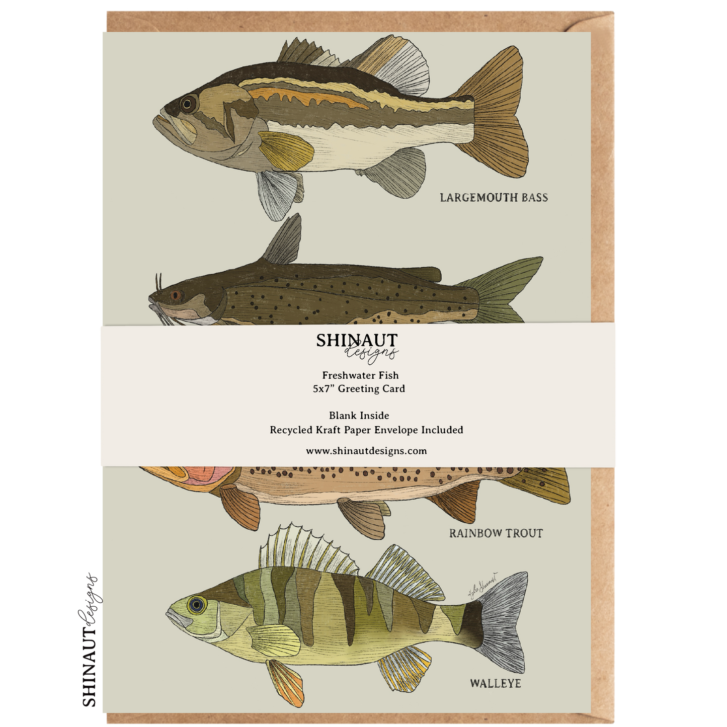 freshwater fish greeting card packaging