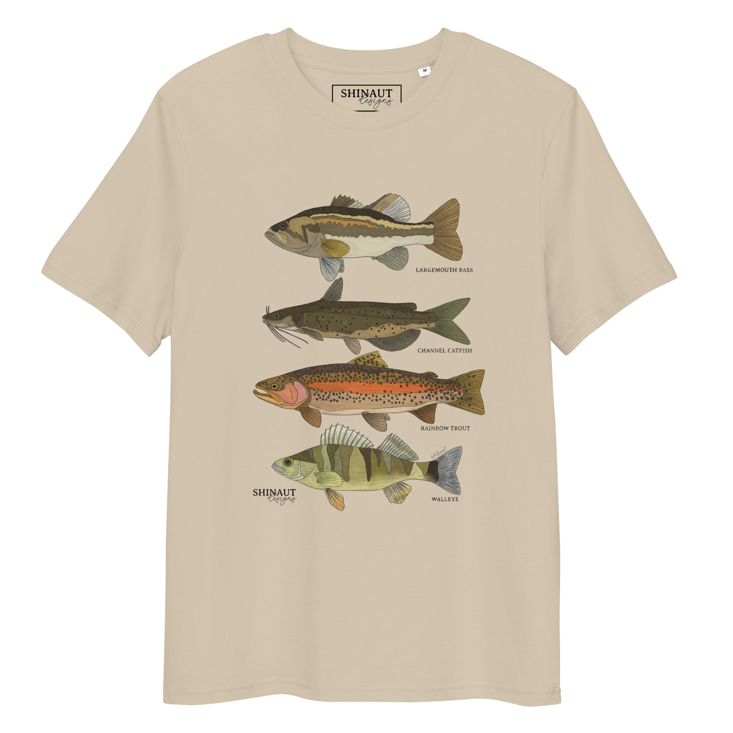 Freshwater Fish Unisex Organic Cotton T-Shirt front