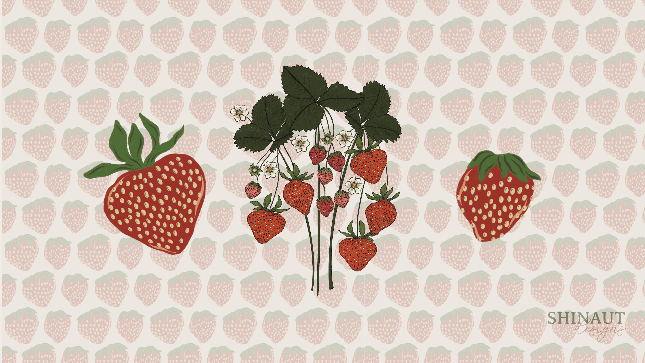 image representing the title of the strawberry blog with strawberry illustrations