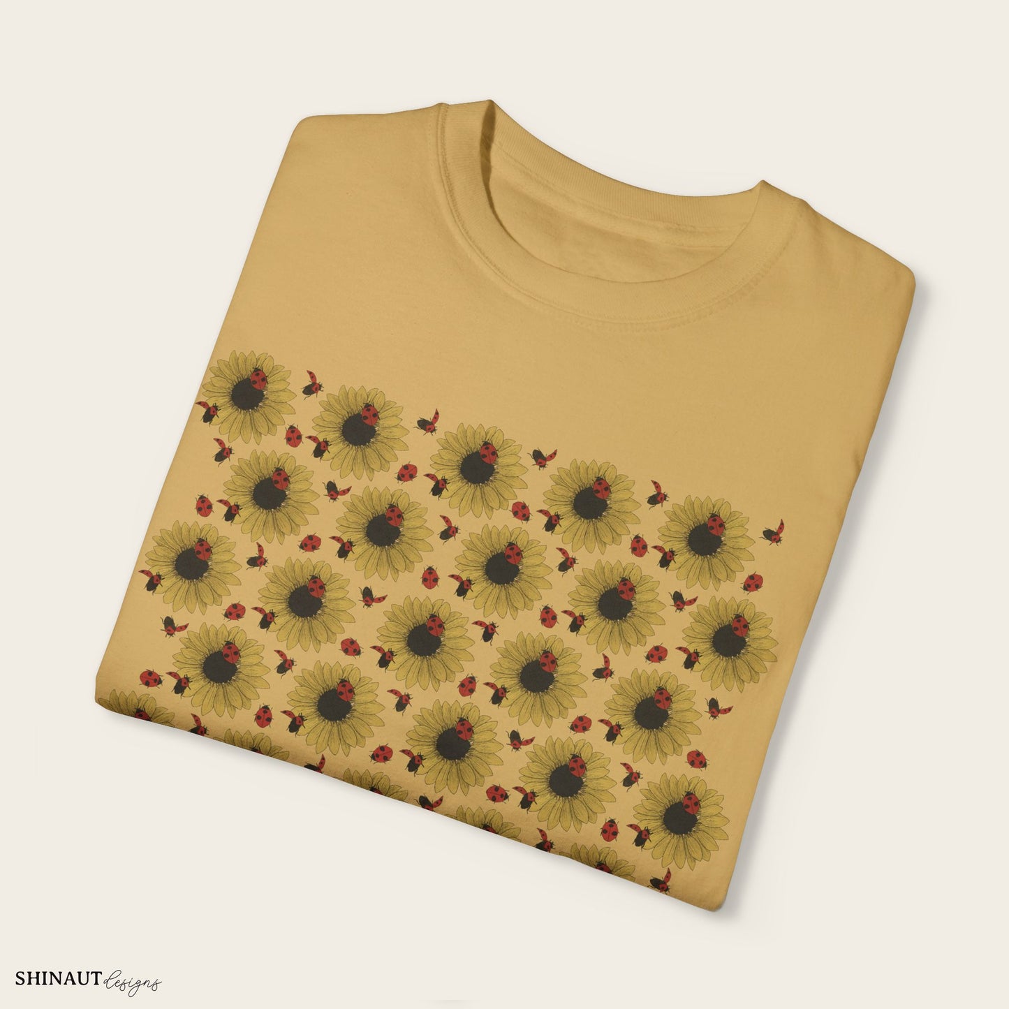 Sunflowers & Ladybugs Unisex Garment-Dyed T-shirt