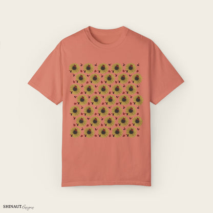 Sunflowers & Ladybugs Unisex Garment-Dyed T-shirt