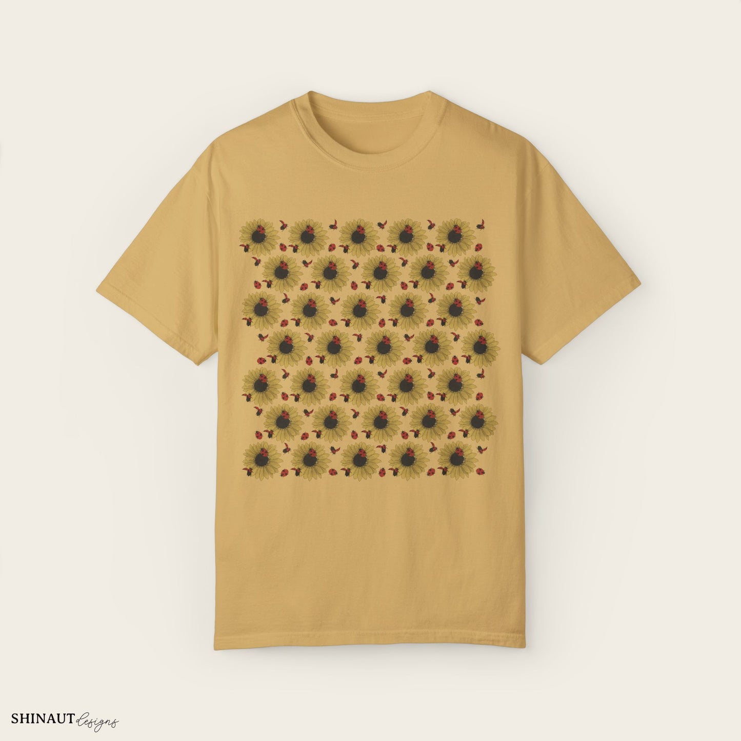 Sunflowers & Ladybugs Unisex Garment-Dyed T-shirt