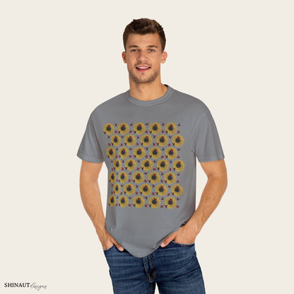 Sunflowers & Ladybugs Unisex Garment-Dyed T-shirt