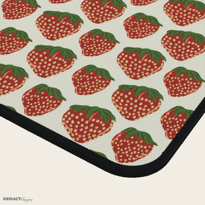 12x18" strawberry desk mat close up front