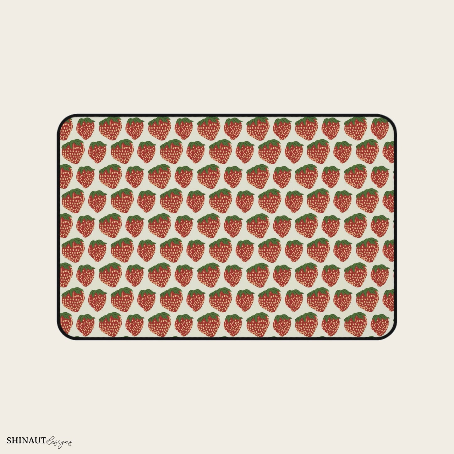 12x18" strawberry desk mat front