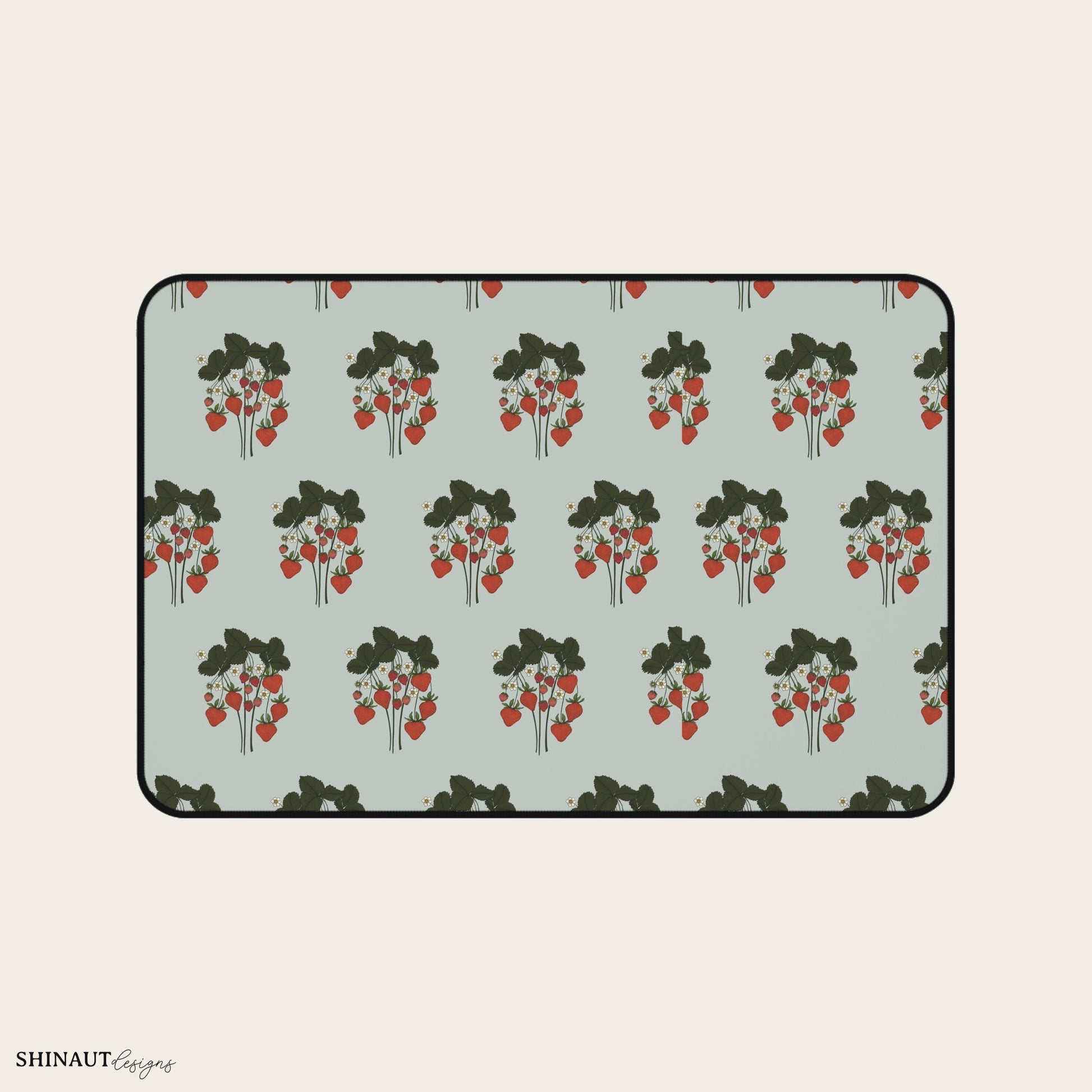 12x18" strawberry plant desk mat front