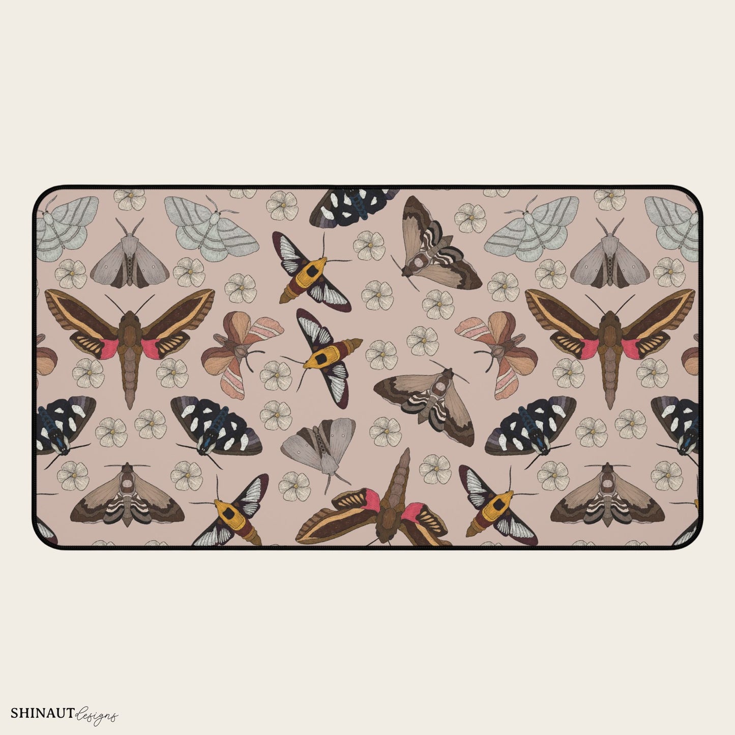 12x22" garden moths desk mat