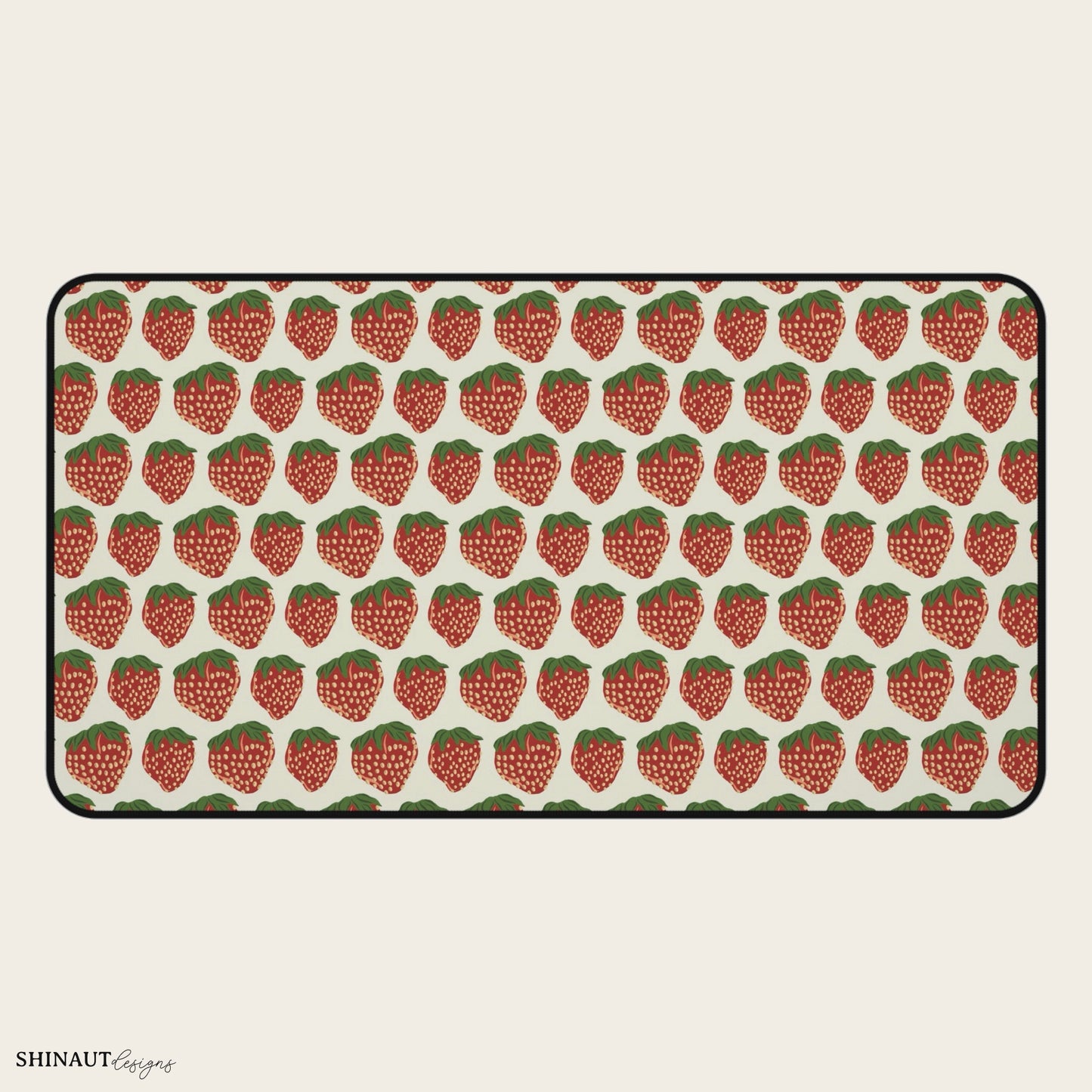 12x22" strawberry desk mat front