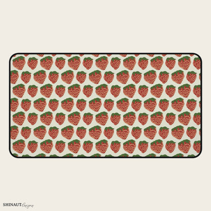 12x22" strawberry desk mat front