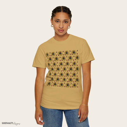 Sunflowers & Ladybugs Unisex Garment-Dyed T-shirt