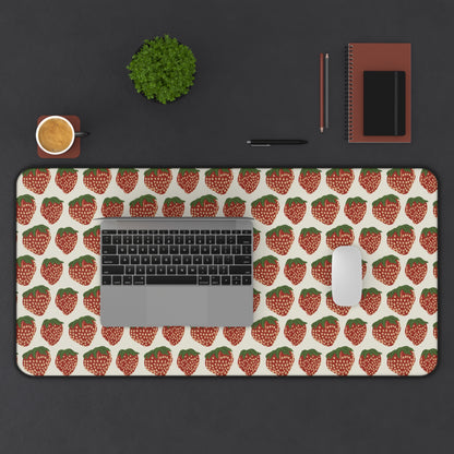 16x32" strawberry desk mat desk setting