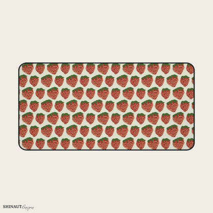 16x32" strawberry desk mat front