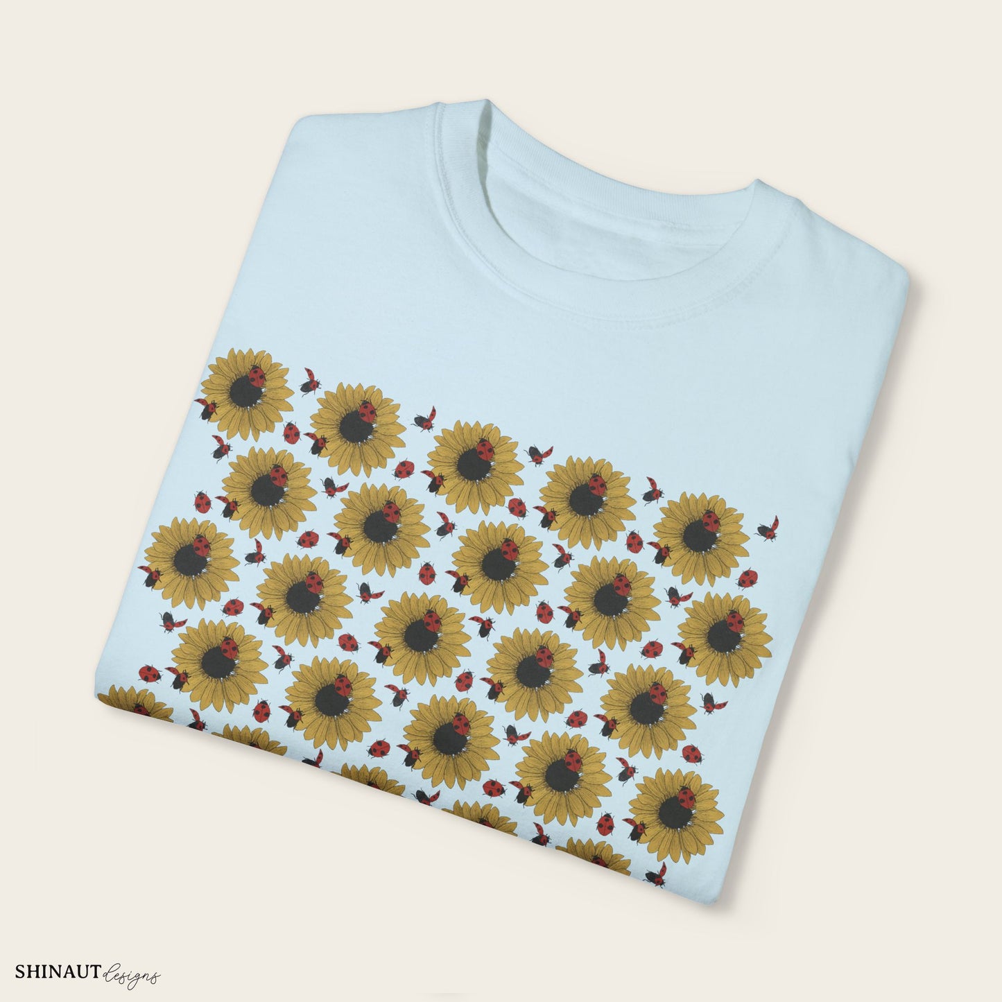 Sunflowers & Ladybugs Unisex Garment-Dyed T-shirt