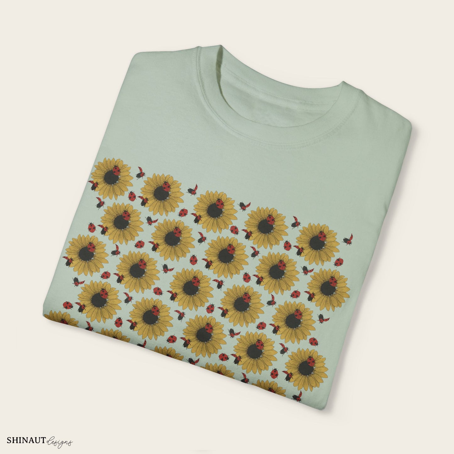 Sunflowers & Ladybugs Unisex Garment-Dyed T-shirt