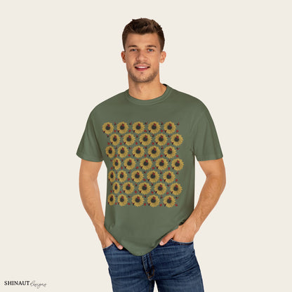 Sunflowers & Ladybugs Unisex Garment-Dyed T-shirt