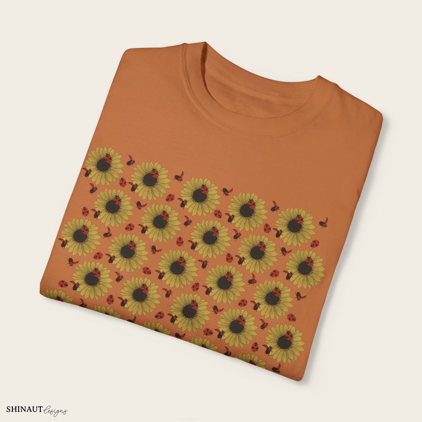 Sunflowers & Ladybugs Unisex Garment-Dyed T-shirt