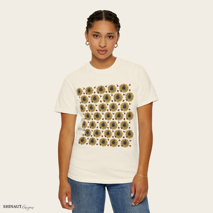 Sunflowers & Ladybugs Unisex Garment-Dyed T-shirt