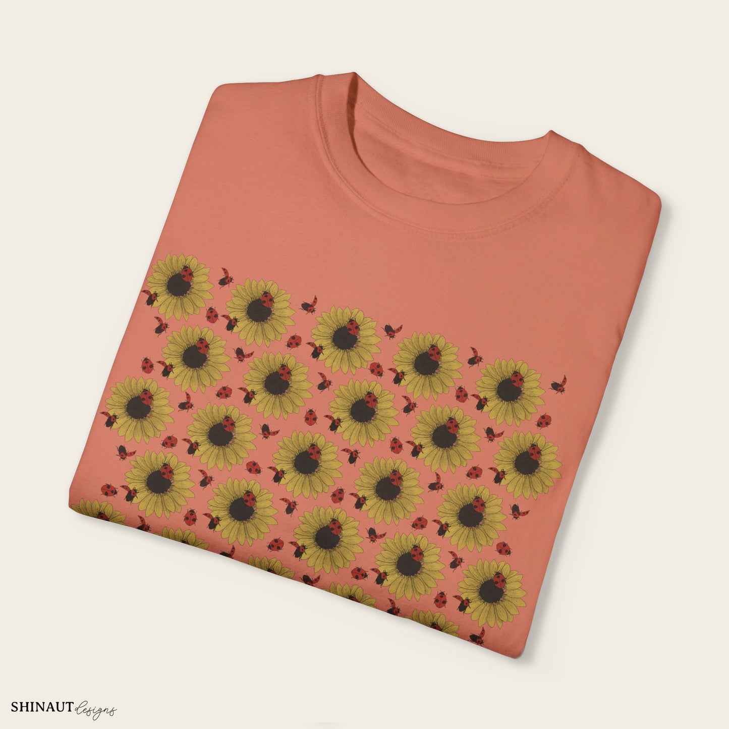 Sunflowers & Ladybugs Unisex Garment-Dyed T-shirt