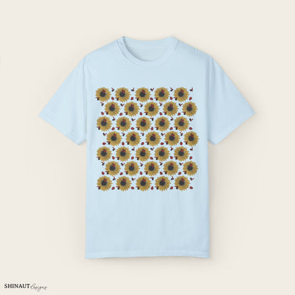 Sunflowers & Ladybugs Unisex Garment-Dyed T-shirt