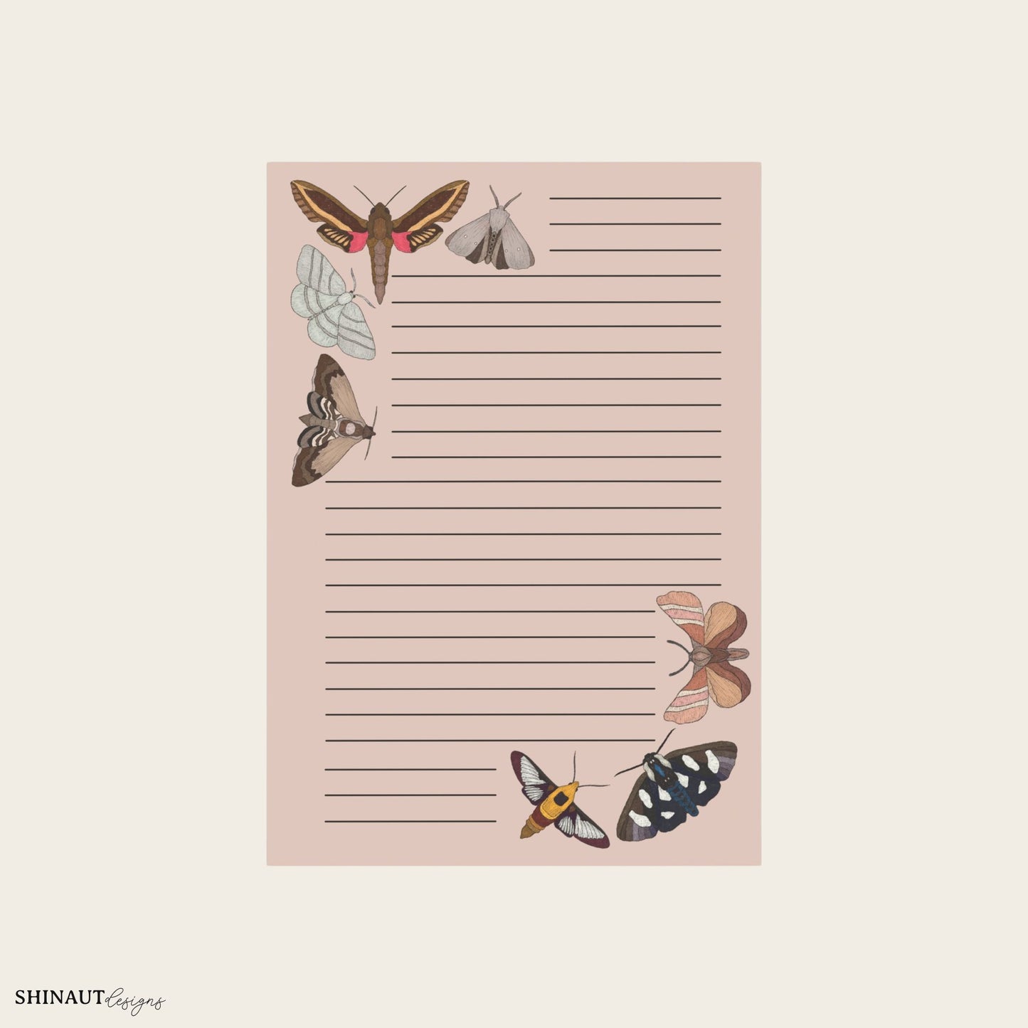 4x6" garden moths post-it note pad 