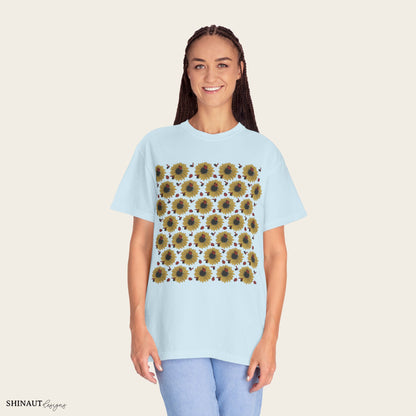 Sunflowers & Ladybugs Unisex Garment-Dyed T-shirt