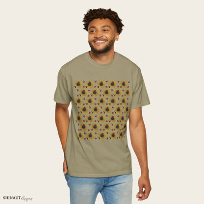 Sunflowers & Ladybugs Unisex Garment-Dyed T-shirt