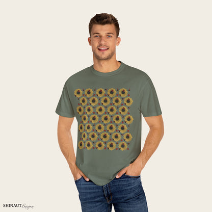 Sunflowers & Ladybugs Unisex Garment-Dyed T-shirt