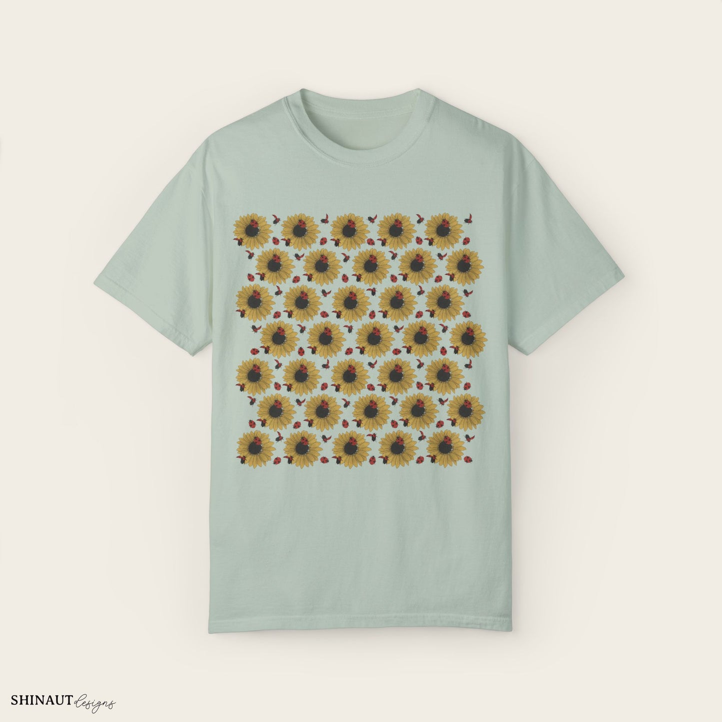 Sunflowers & Ladybugs Unisex Garment-Dyed T-shirt