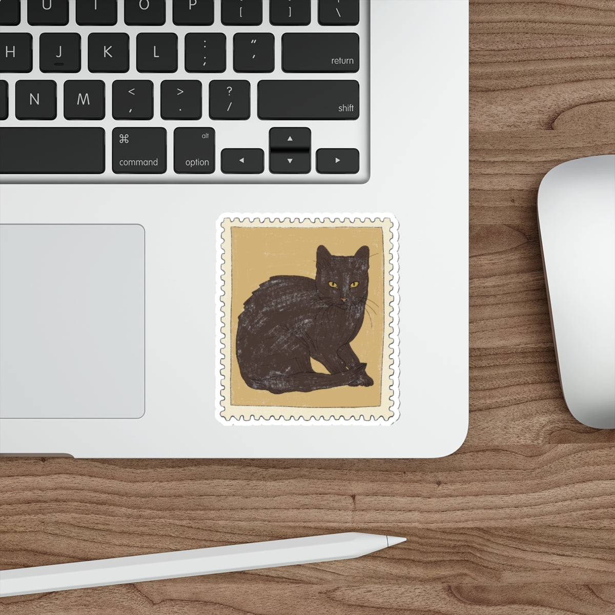 Black Cat Vintage Stamp Die-Cut Stickers