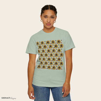 Sunflowers & Ladybugs Unisex Garment-Dyed T-shirt