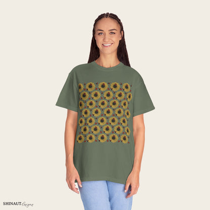 Sunflowers & Ladybugs Unisex Garment-Dyed T-shirt