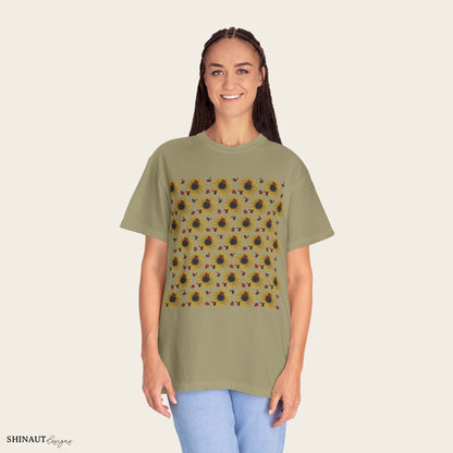 Sunflowers & Ladybugs Unisex Garment-Dyed T-shirt