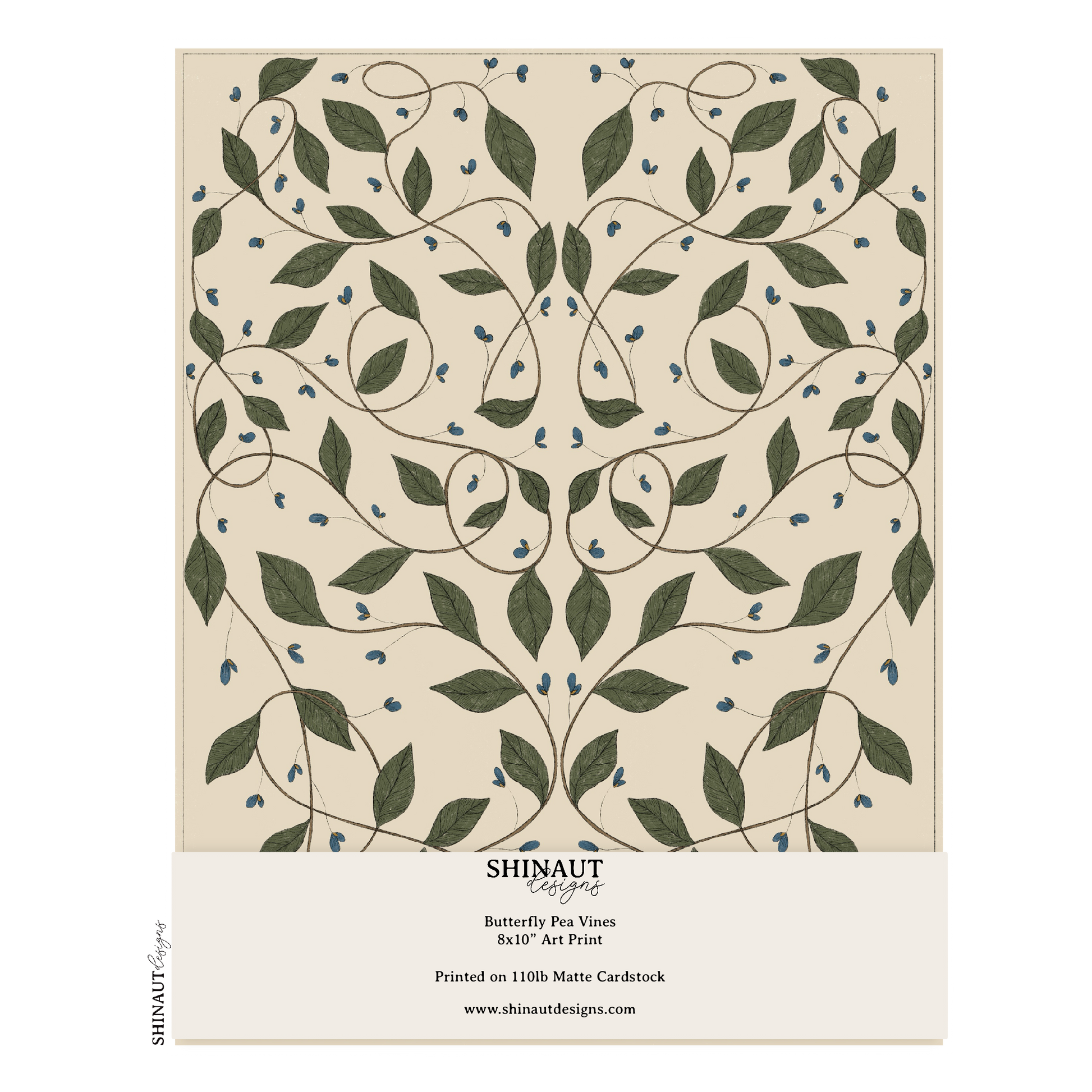 Butterfly Pea Vines Art Print packaging