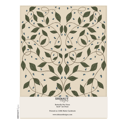 Butterfly Pea Vines Art Print packaging