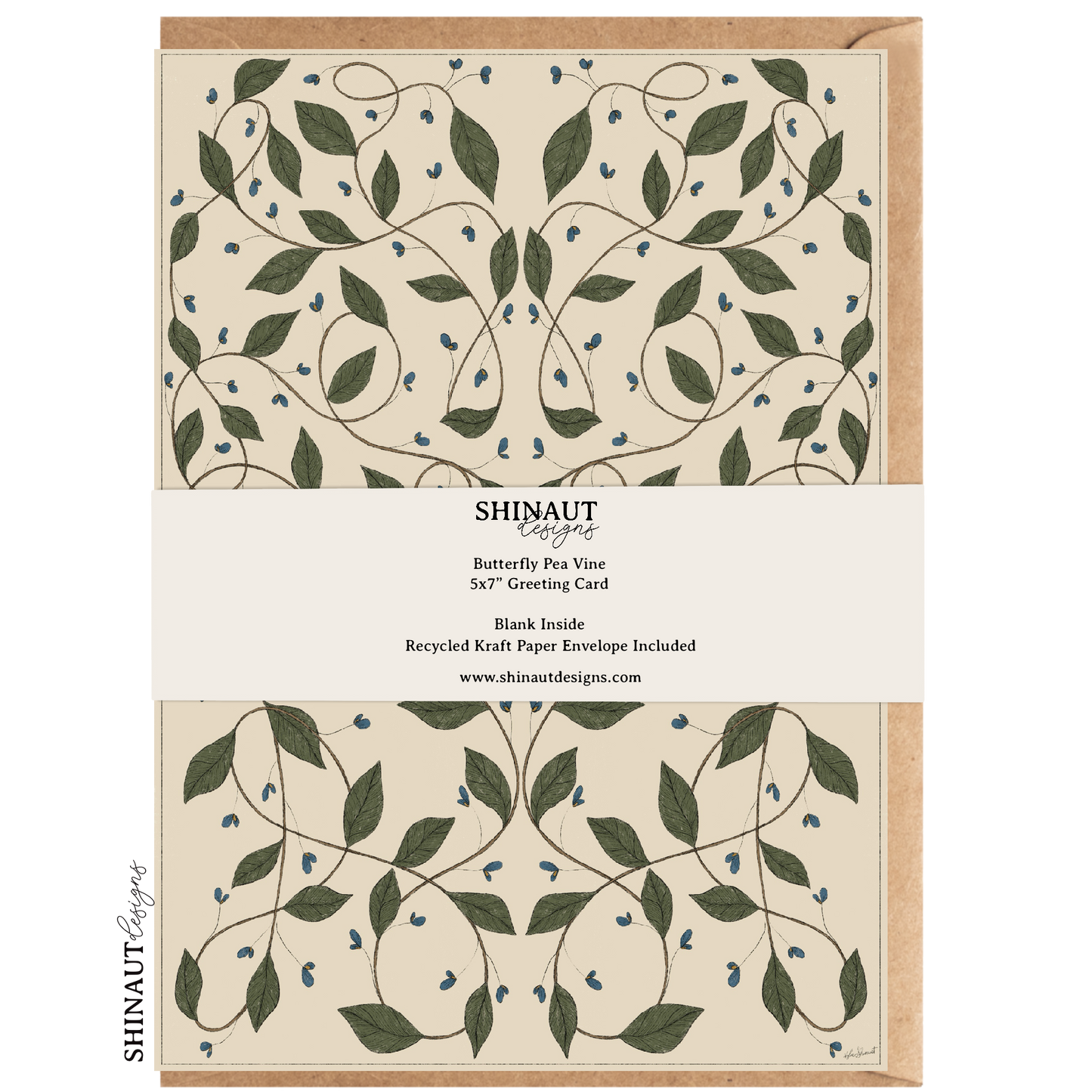 Butterfly Pea Vines Greeting Card packaging