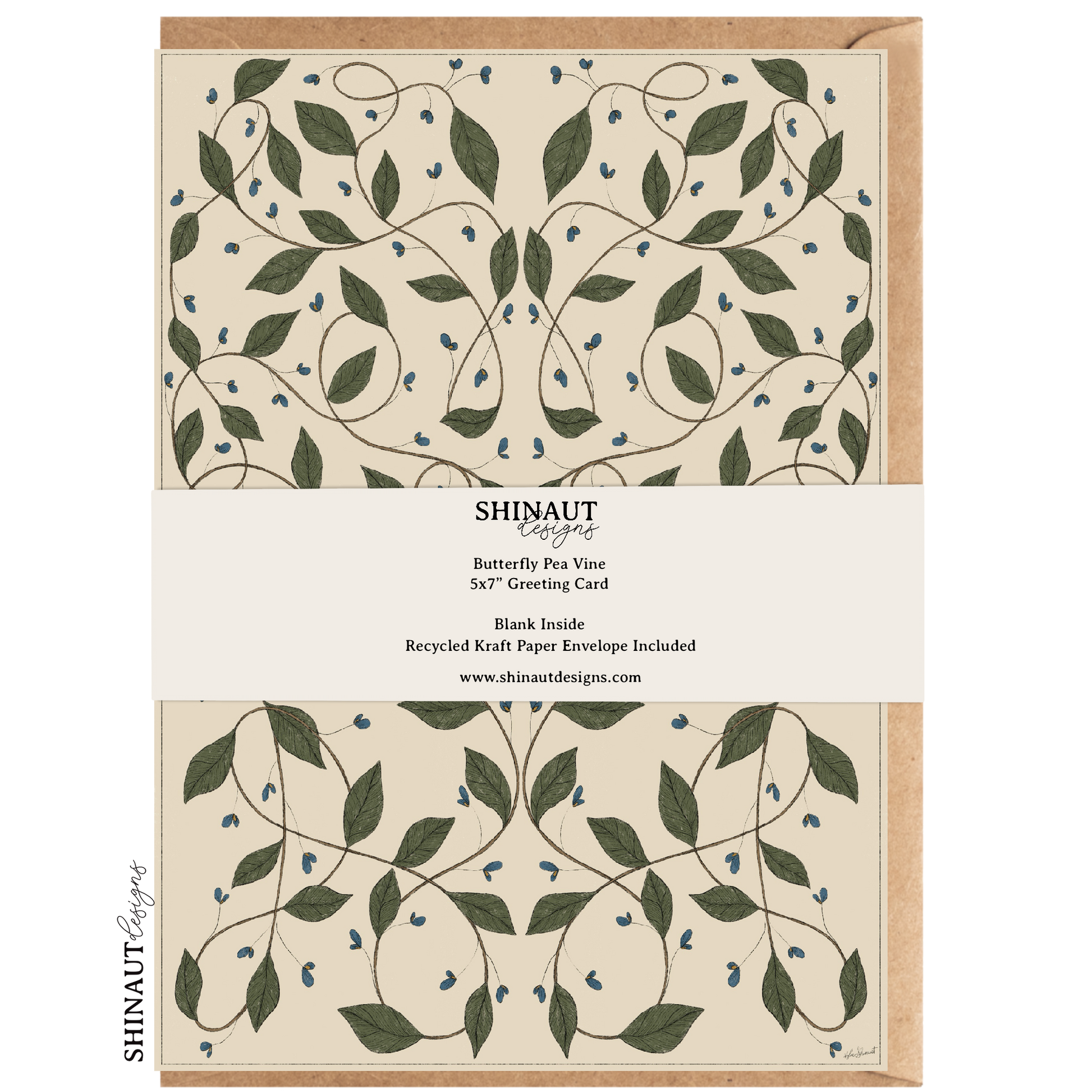 Butterfly Pea Vines Greeting Card packaging