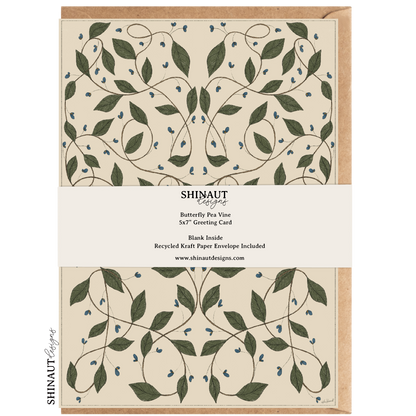 Butterfly Pea Vines Greeting Card packaging