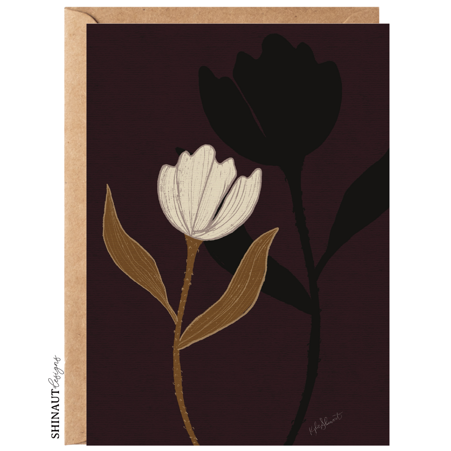 Imperfect Dancing Shadow Flower Greeting Card