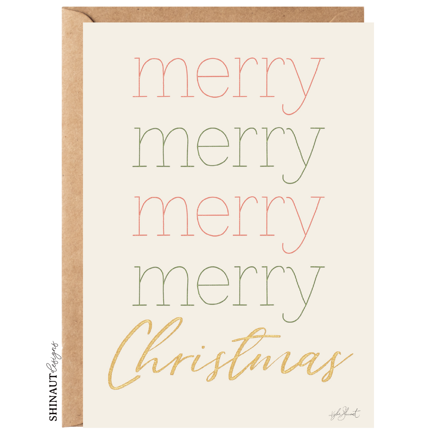 Imperfect Merry x4 Christmas Greeting Card