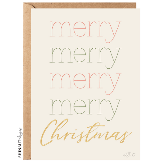 Imperfect Merry x4 Christmas Greeting Card