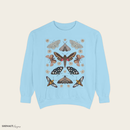 Garden moths crewneck in chambray