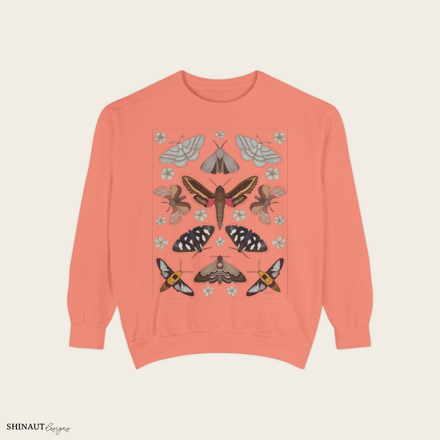 Garden moths crewneck in terracotta