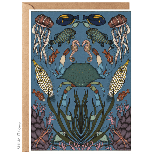 Crab Nouveau Greeting Card