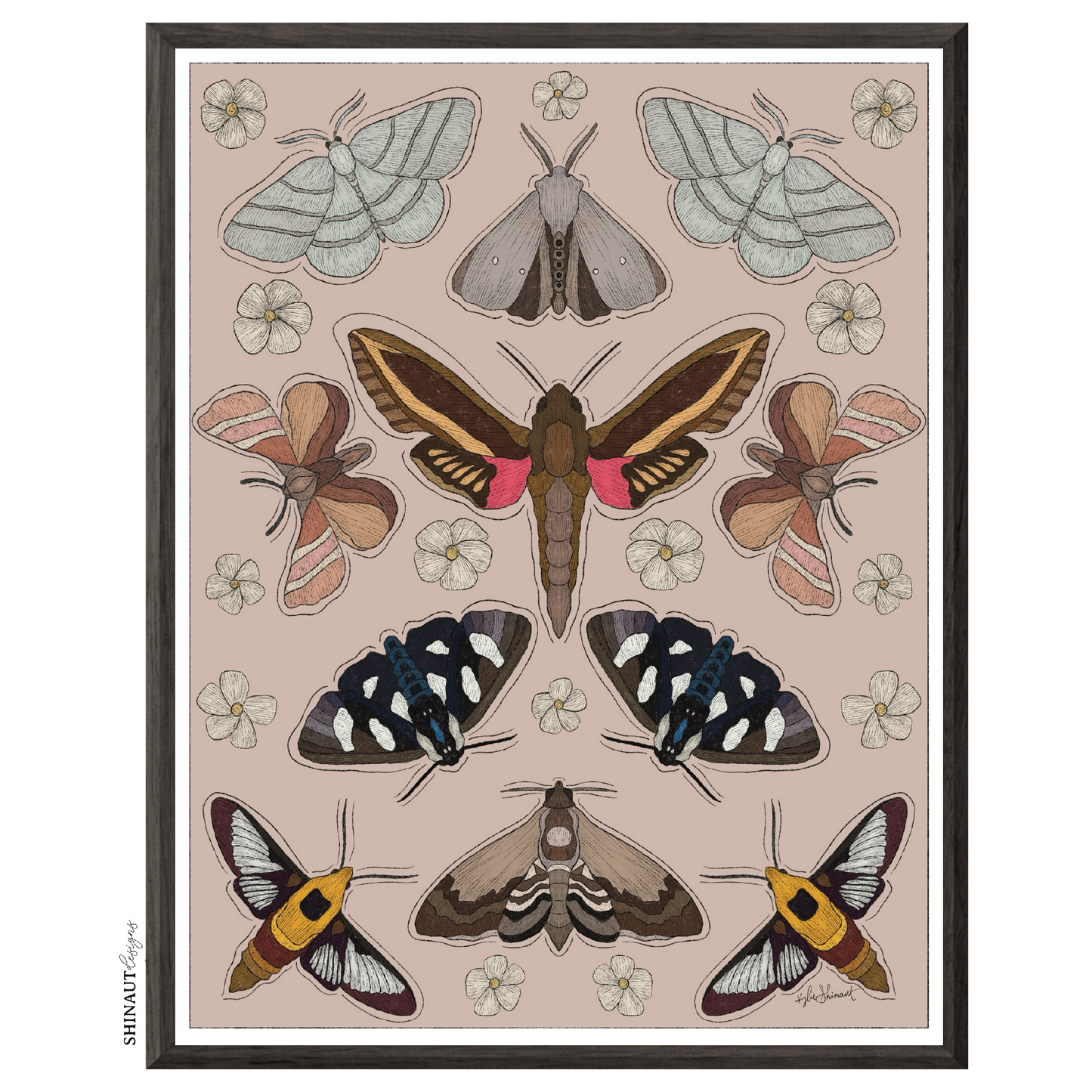 Garden Moths Art Print