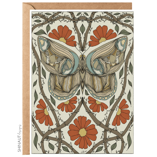 Moth Nouveau Greeting Card