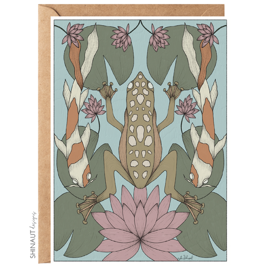 Frog Nouveau Greeting Card