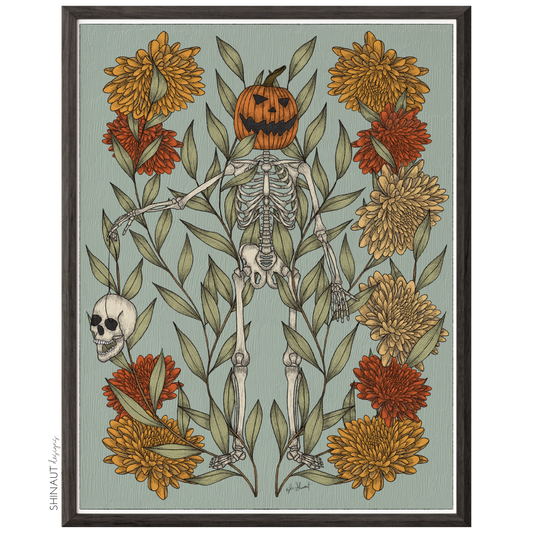 Pumpkin Skeleton Nouveau Art Print